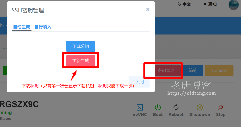 DMIT 购买 VPS 后下载 SSH 私钥并进行登录的方法-老唐笔记