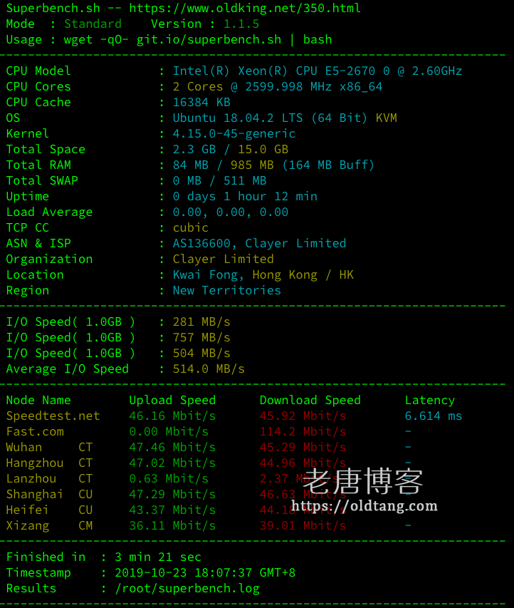 CubeCloud 魔方云测评：香港 CN2，全场九折，延迟、速度、路由追踪-老唐笔记