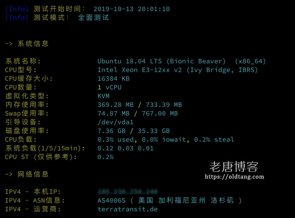 HostDare CN2 GIA VPS 测评:下载速度、延迟、路由追踪、性能-老唐笔记