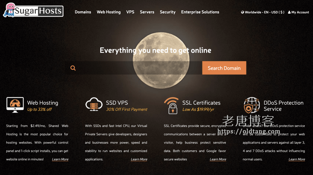 糖果主机 SugarHosts:2019 年 10 月最新优惠码,VPS 全场七折-老唐笔记