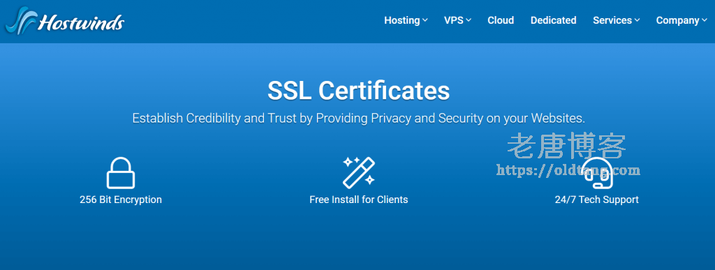 Hostwinds SSL 证书有必要买吗？$75/年价格略贵建议选择其他商家-老唐笔记