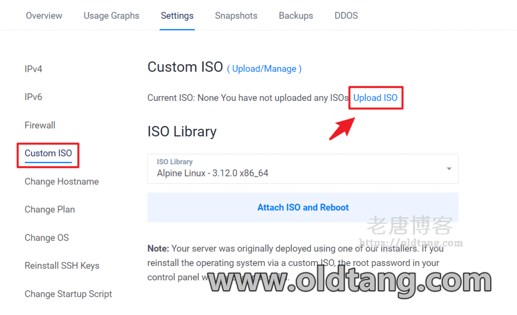 Vultr VPS 使用教程：上传、挂载、使用自定义操作系统 ISO 文件-老唐笔记
