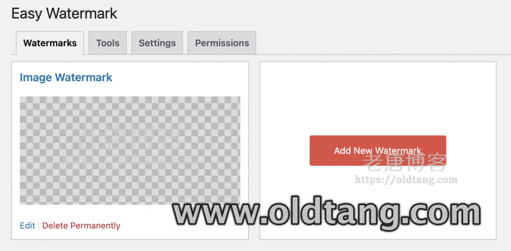 Easy Watermark:WordPress 水印插件 - 给上传图片自动添加水印-老唐笔记