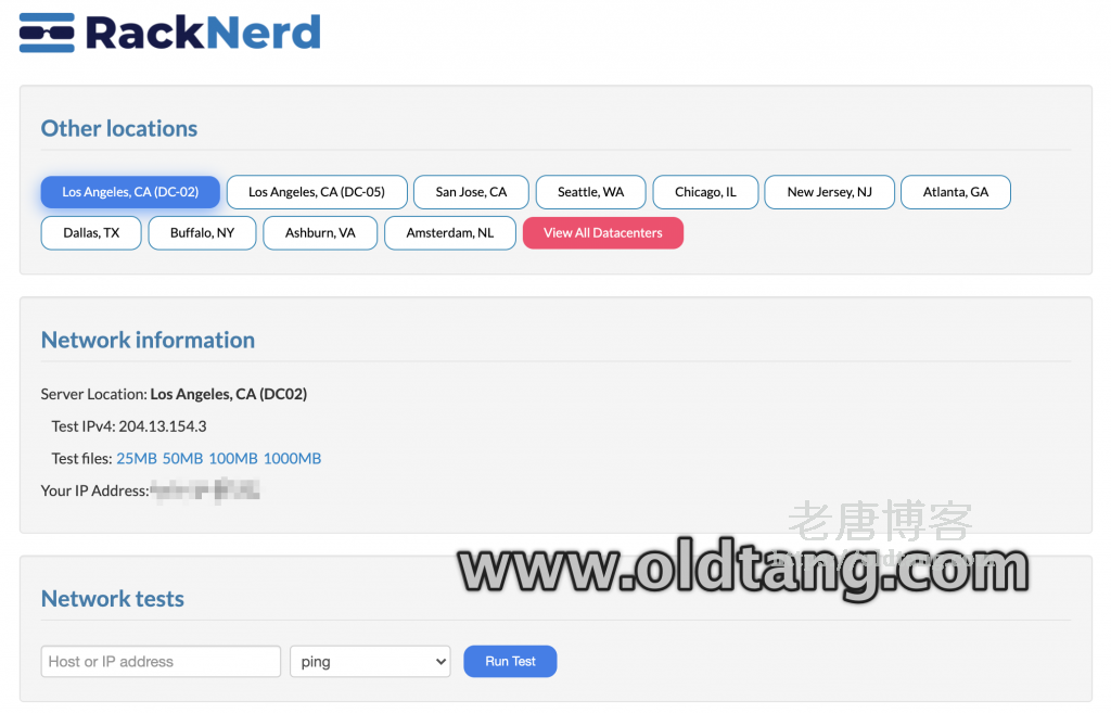 RackNerd 速度怎么样？RackNerd 所有机房测试 IP 整理-老唐笔记